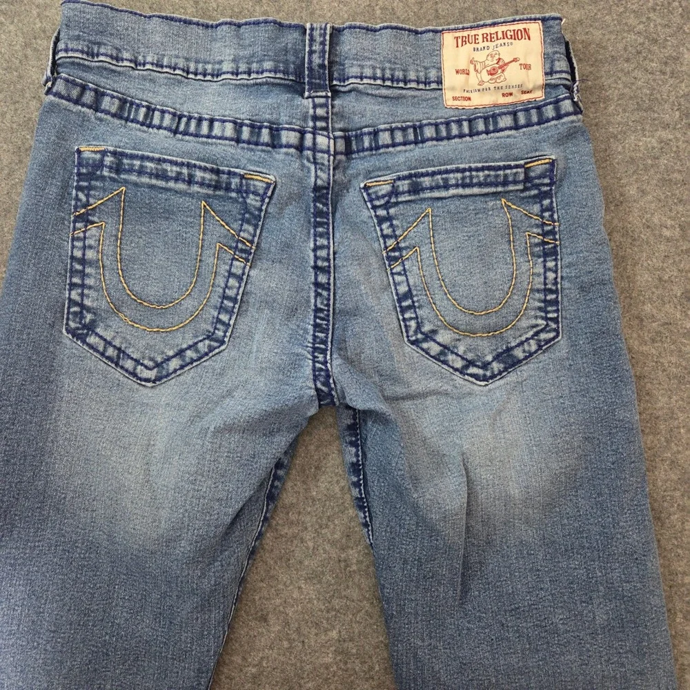 True Religion Ricky Relaxed Straight Jeans Mens 34 Medium Wash Blue Denim